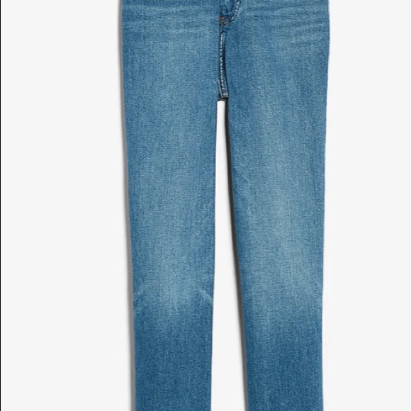 NWOT Express Super High Waisted Raw Hem Mom Jeans - Picture 3 of 3